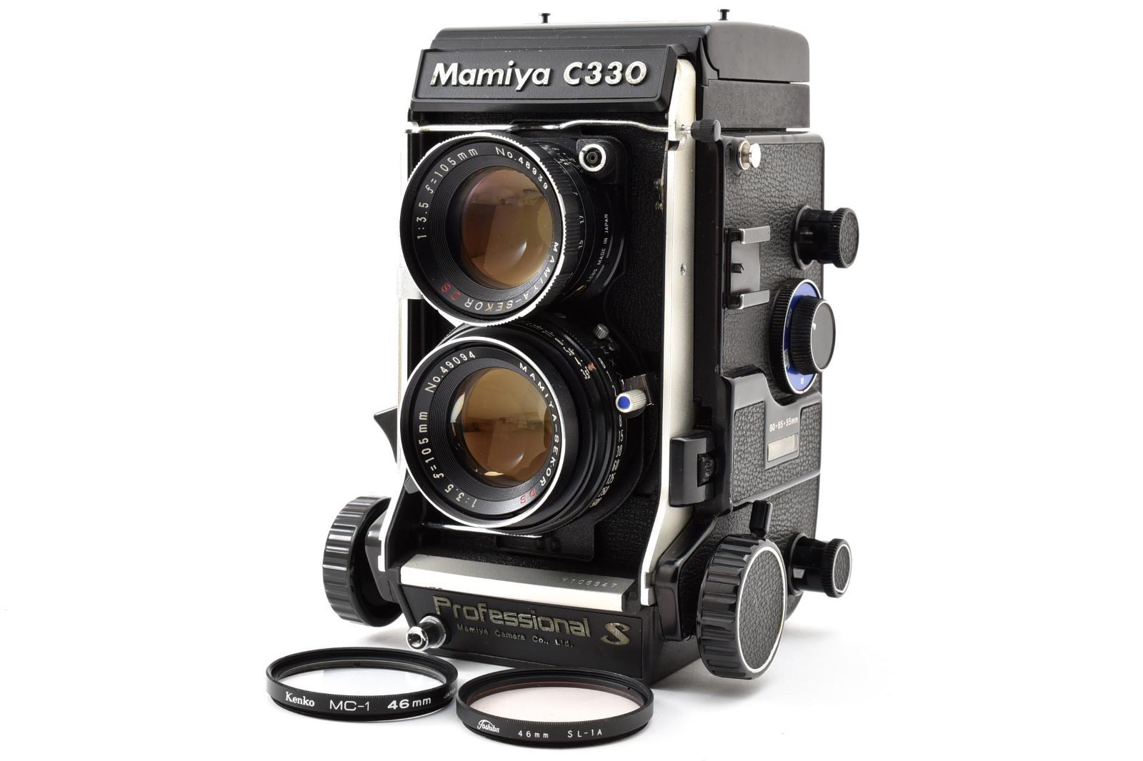 マミヤ　Mamiya C330 Professional S ＋ MAMIYA-SEKOR DS 1:3.5 105mm ブルードット《動作確認済・フィルター付》二眼レフ #A1474