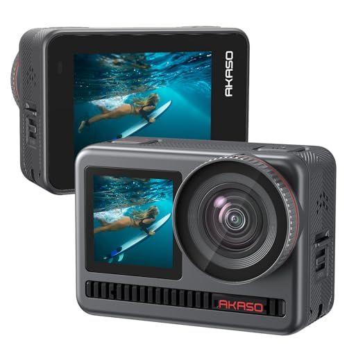 AKASO Brave8 アクションカメラ 4K60fps 48MP 8Kタイムラプス 16倍スローモーション ウェアラブルカメラ IPX8本機防水10M 水中カメラ スーパースムーズ手ぶれ補正 1550mAhバッテリー2個 アクションカム c35b0ac0