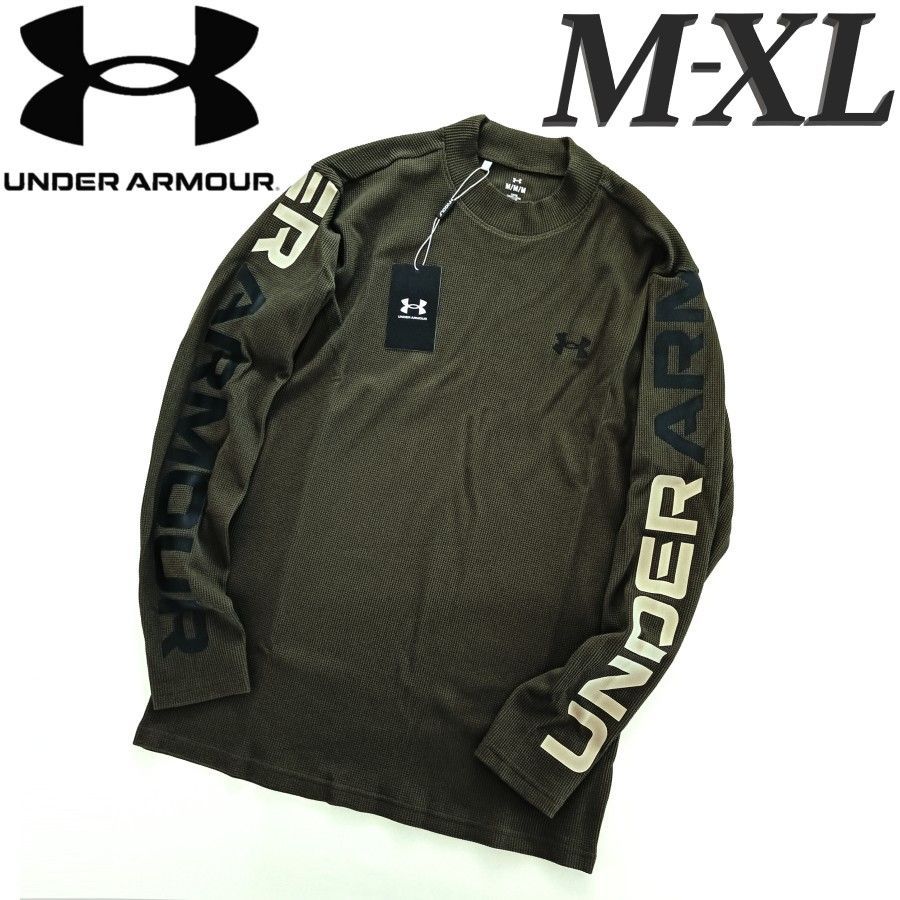 Brand New Khaki Under Armour Golf Waffles Long Sleeve Mock Neck Mens Golf Wear Long Sleeve Shirts Golf Under Armour UA
