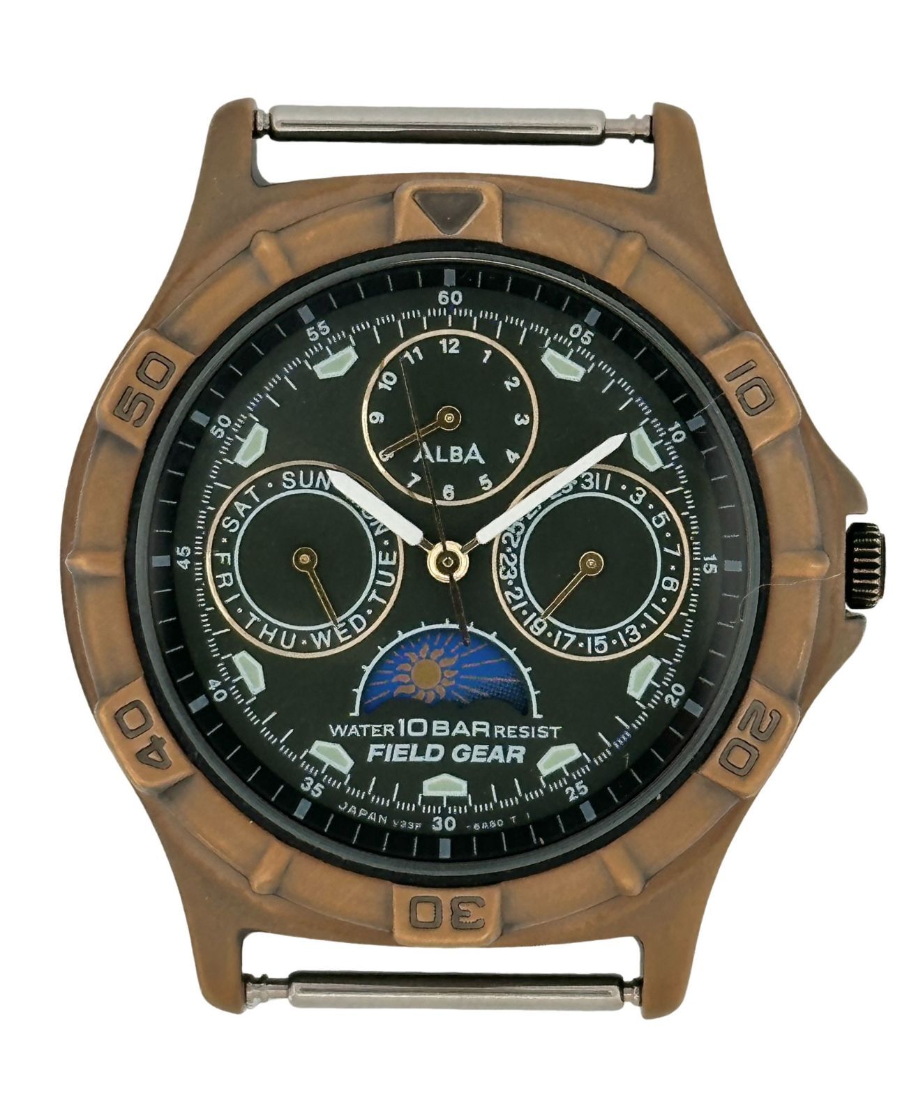 SEIKO ALBA FIELD GEARセイコー アルバ フィールドギア ムーンフェイズ V33F-6A80 9,344円