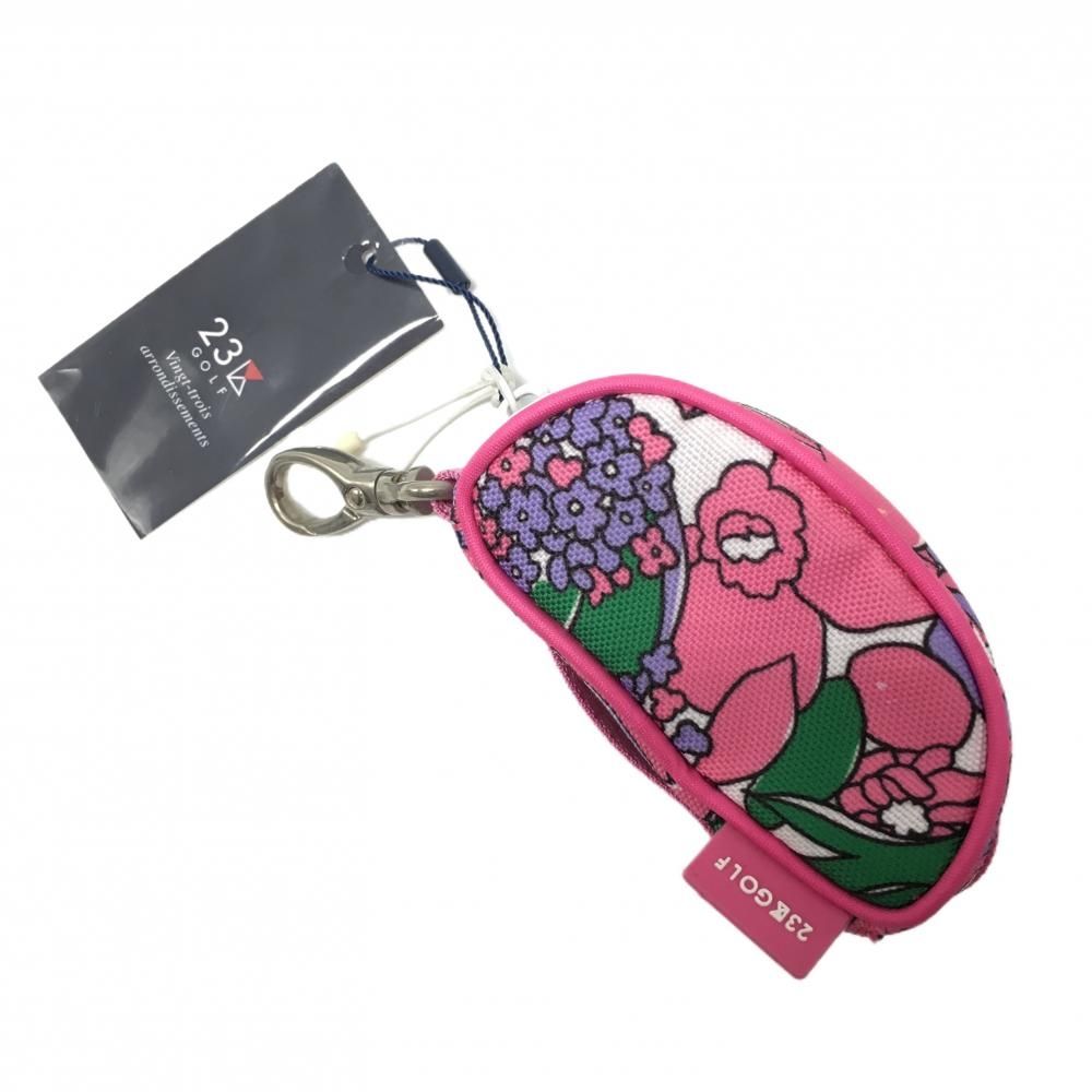 [Brand New] District 23 Golf Ball Case Pink x Purple Floral Pattern with Carabiner F Golf District 23