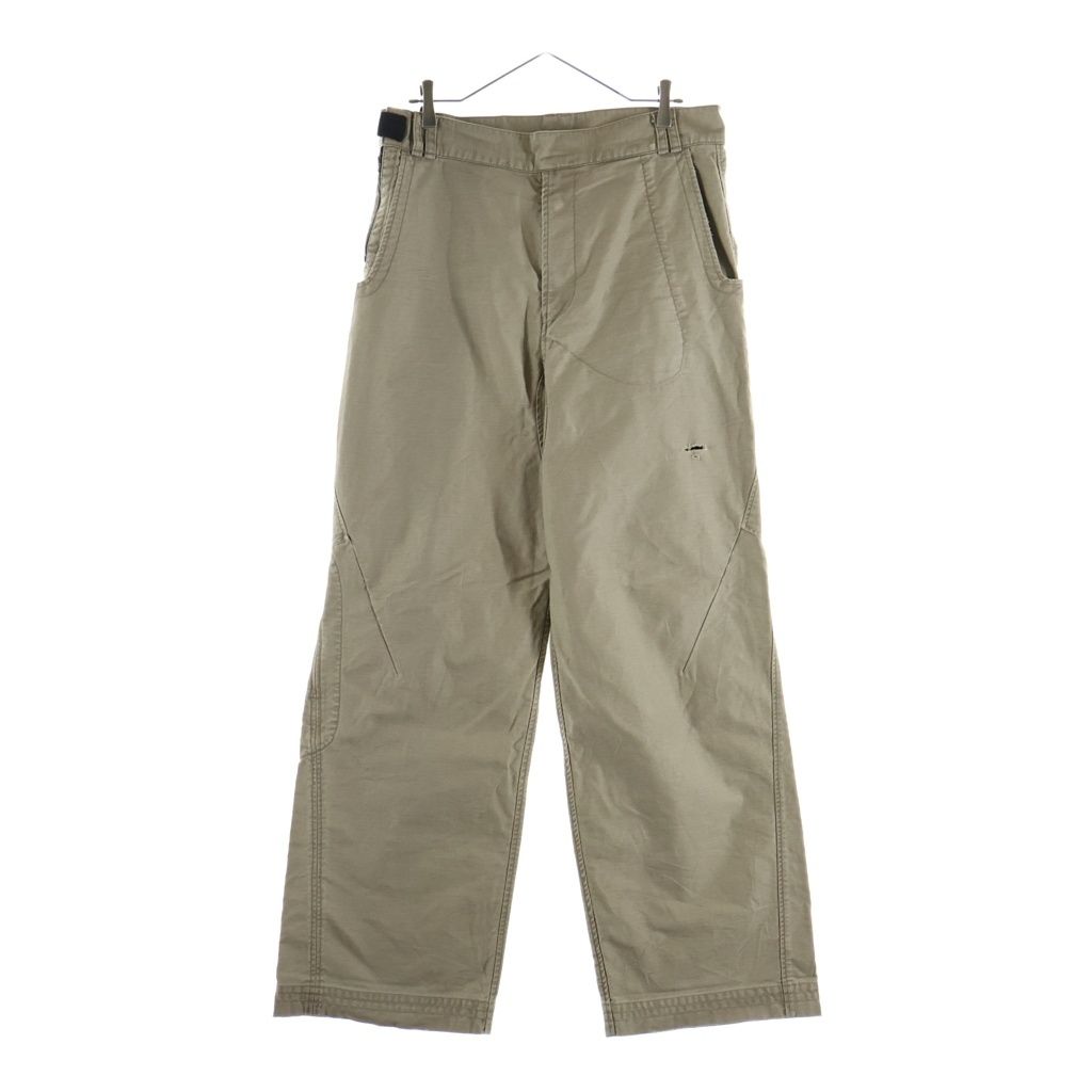 JIAN YE (ジェン イェ) 25AW 鬼PANTS ダメージ加工ファスナーディティールコットンパンツ ベージュ JI-25AW-PT03-2