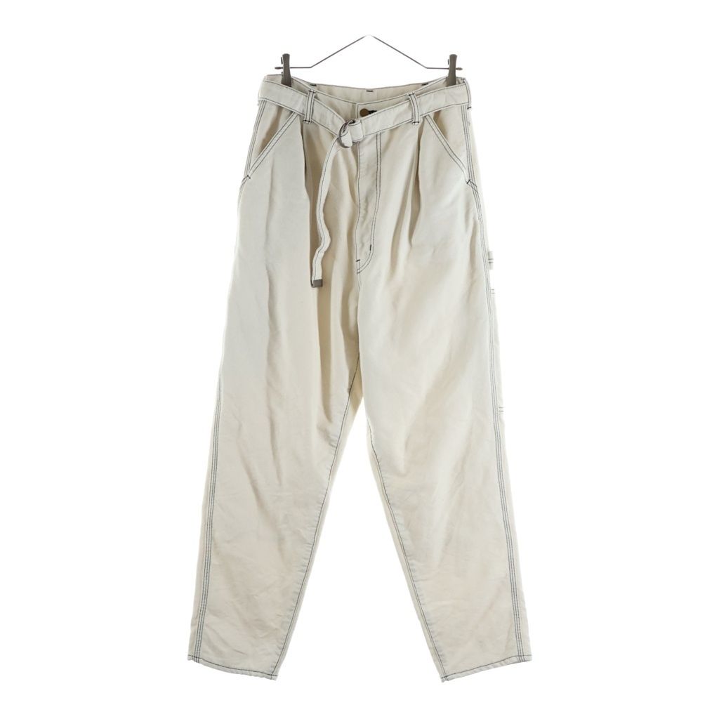 doublet (ダブレット) 20SS Heavy Twill High Waist WideTapered Trouders ヘビーツイル ハイウエスト ワイドテーパード トラウザーズ パンツ ウール アイボリー 20SS08PT118 12,391円