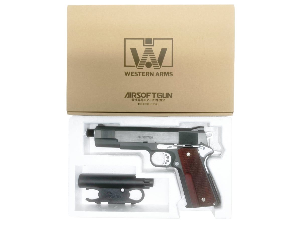 [WA] コルト ガバメントスネークマッチ デルタver.／ウッドグリップ ガスブローバック サプレッサ付き (中古ランクAトイガン)