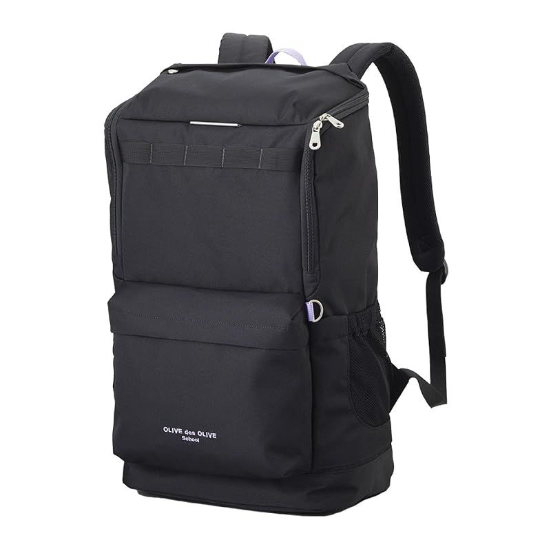 【新品】 [オリーブ デ オリーブ スクール] ロゴプリント入りリュック 2K30049-09 黒×黒 30L