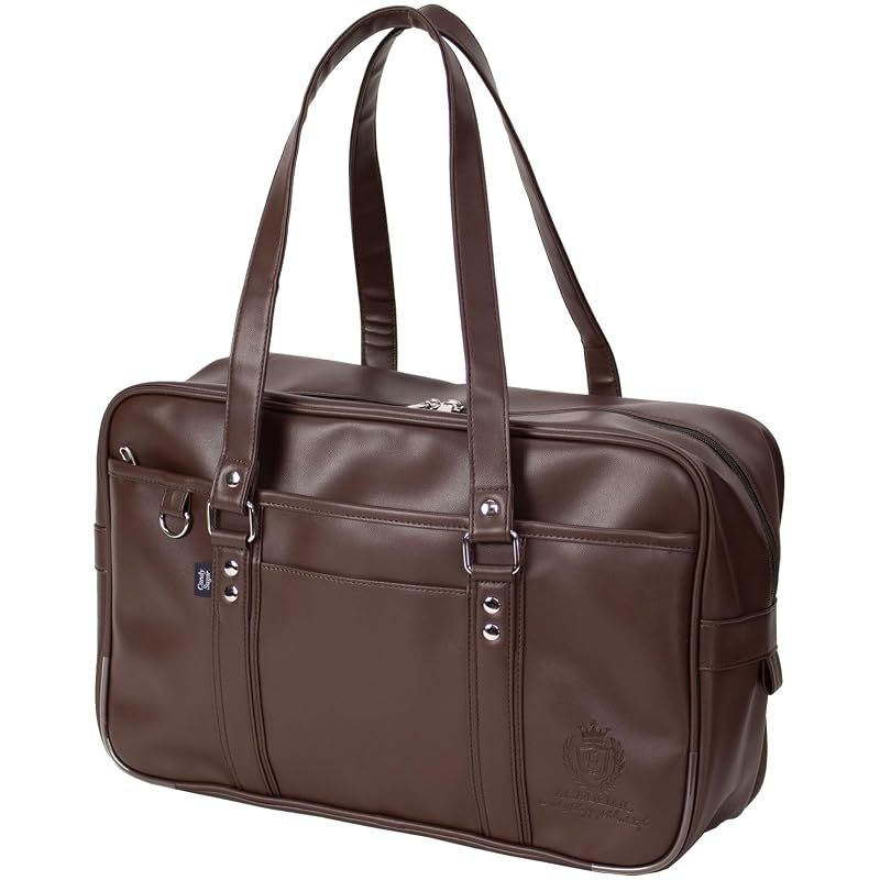【新品】 [キャンディーシュガー] CandySugar 合皮 スクールバッグ 高校生 女子ロゴ 型押 通学用 (茶色)