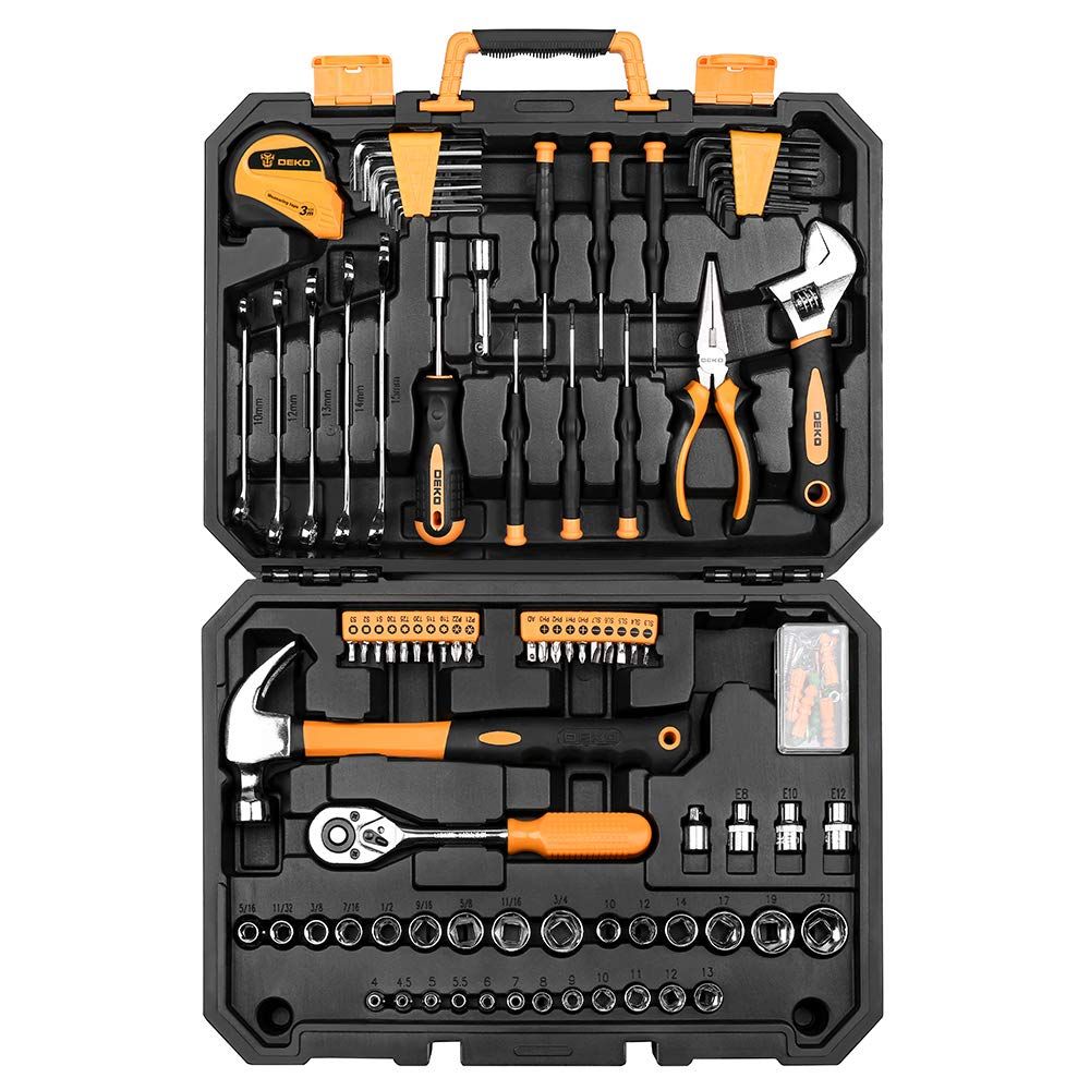 【8V電動ドリル付き】126点組 工具セット ツールセット 工具 日曜大工 DIYセット ドリル 電動工具セット 家庭用 ホームツールセット 家具の組み立て 住まいのメンテナンス用 大工道具セット 便利な収納ケース付き★