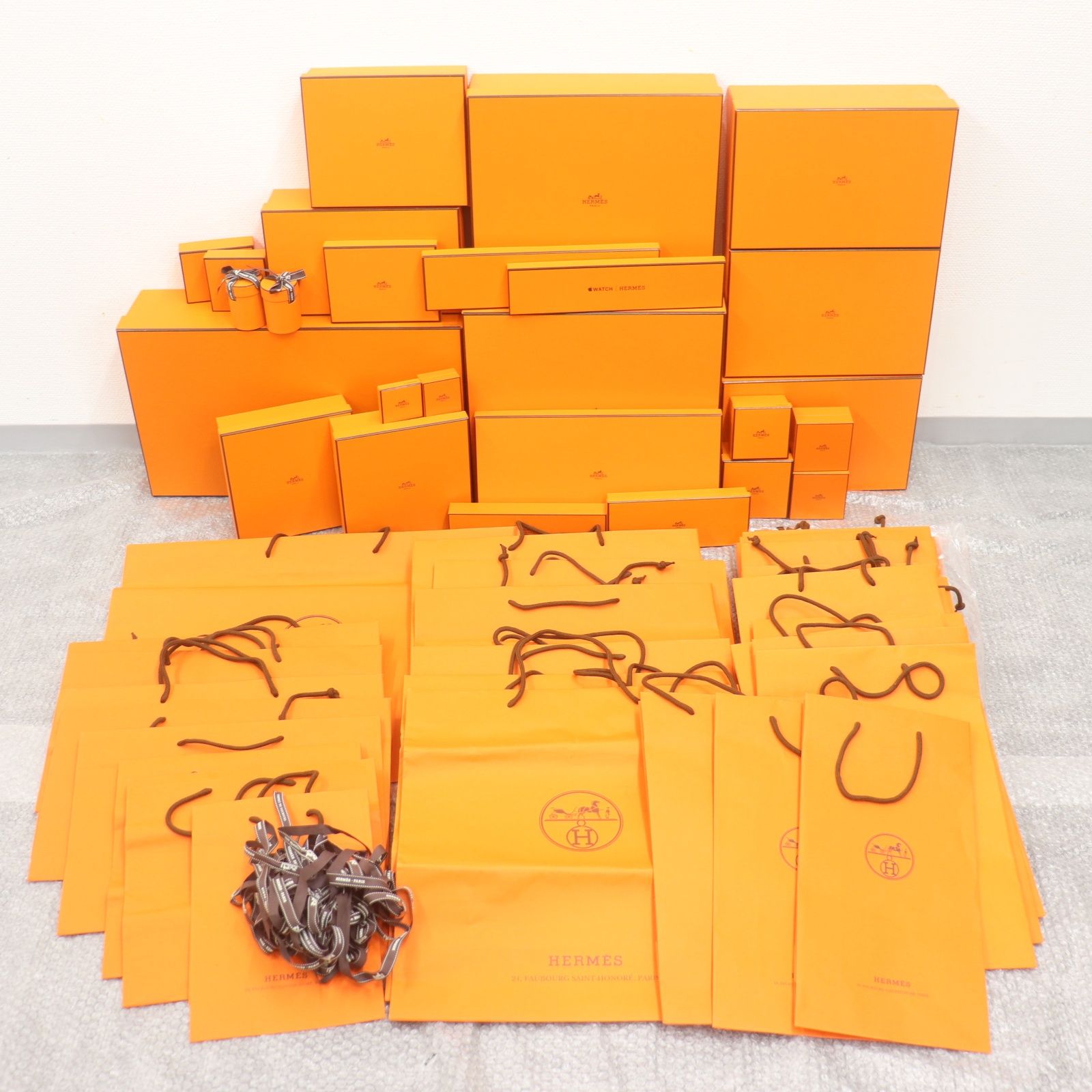 ITKEYKYZU48Y HERMES エルメス BOX 純正 紙袋 オレンジ 空き箱