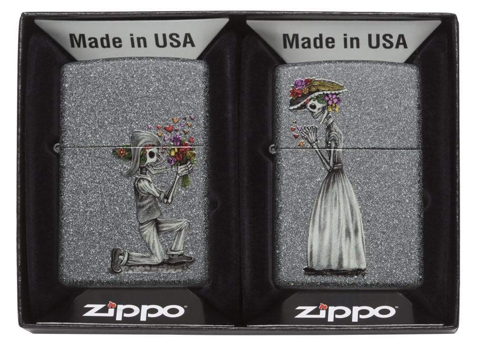 【数量限定】ペアジッポ スカル USモデル 花束プロポーズ オイルライター 28987 ZIPPO(ジッポ)