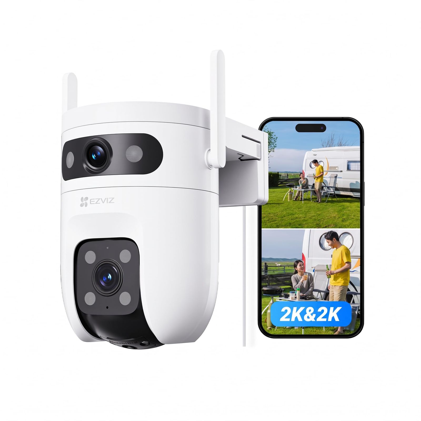 ★新品★EZVIZ (イージービズ) 防犯カメラ 屋外 C9c 2K【300万+300万画素 デュアルレンズ/360°撮影可能/自動追尾/2.4&5GHz Wi-Fi対応/有線LAN対応/24時間常時録画/AI人体・車両検知/監視カメラ/防水 773c26dd