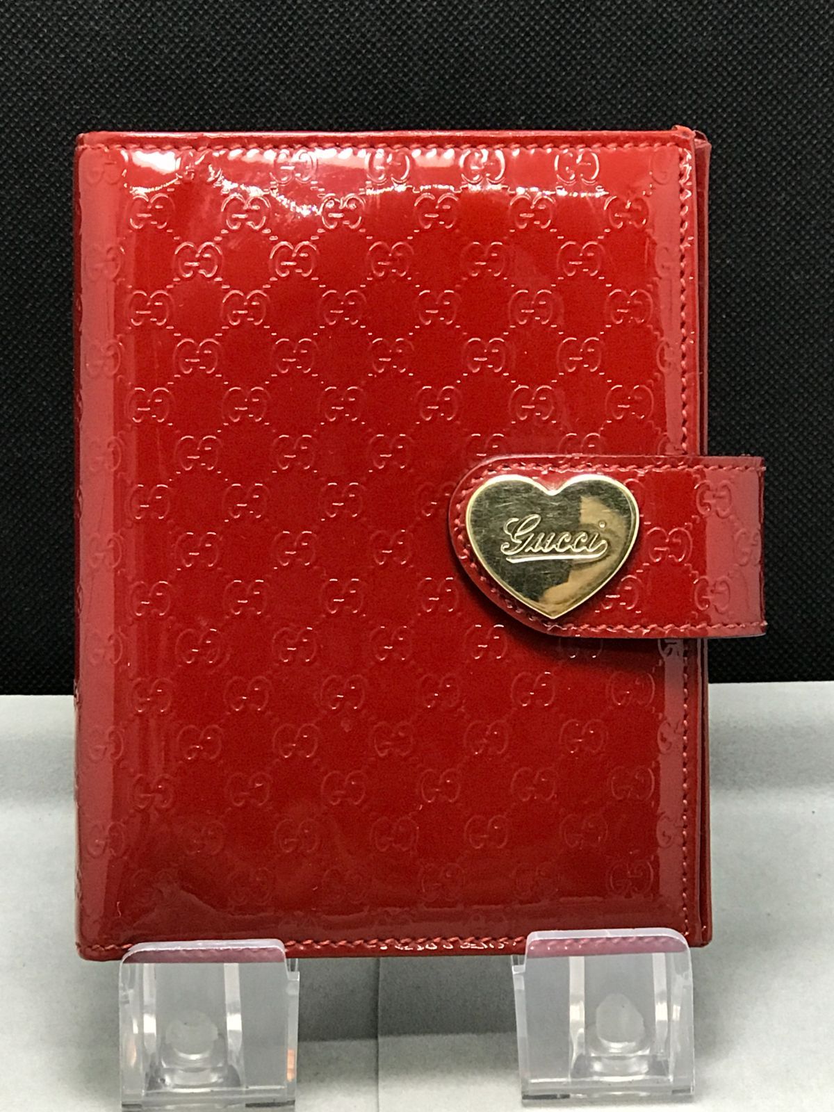 GUCCI Gucci notebook cover 6 hole micro GG patent red 3115