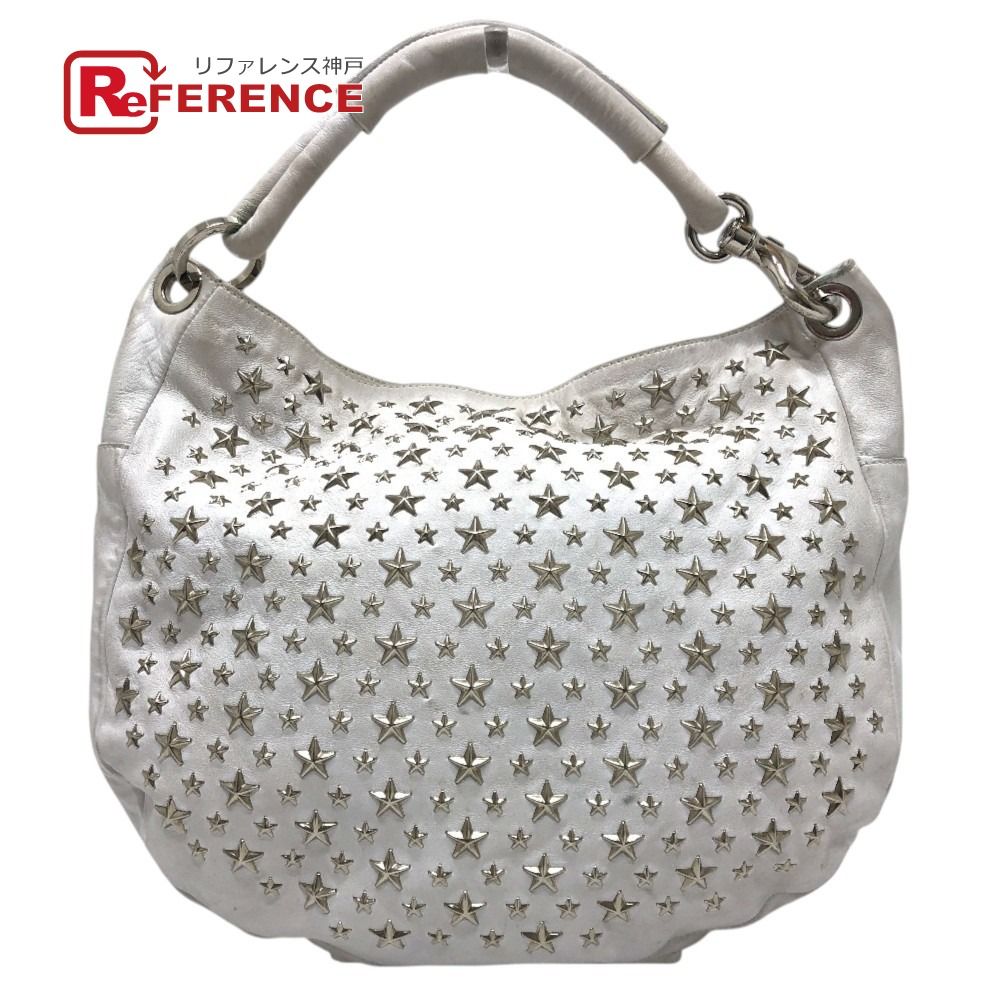 JIMMY CHOO Sky Star Studded Leather Shoulder Bag White