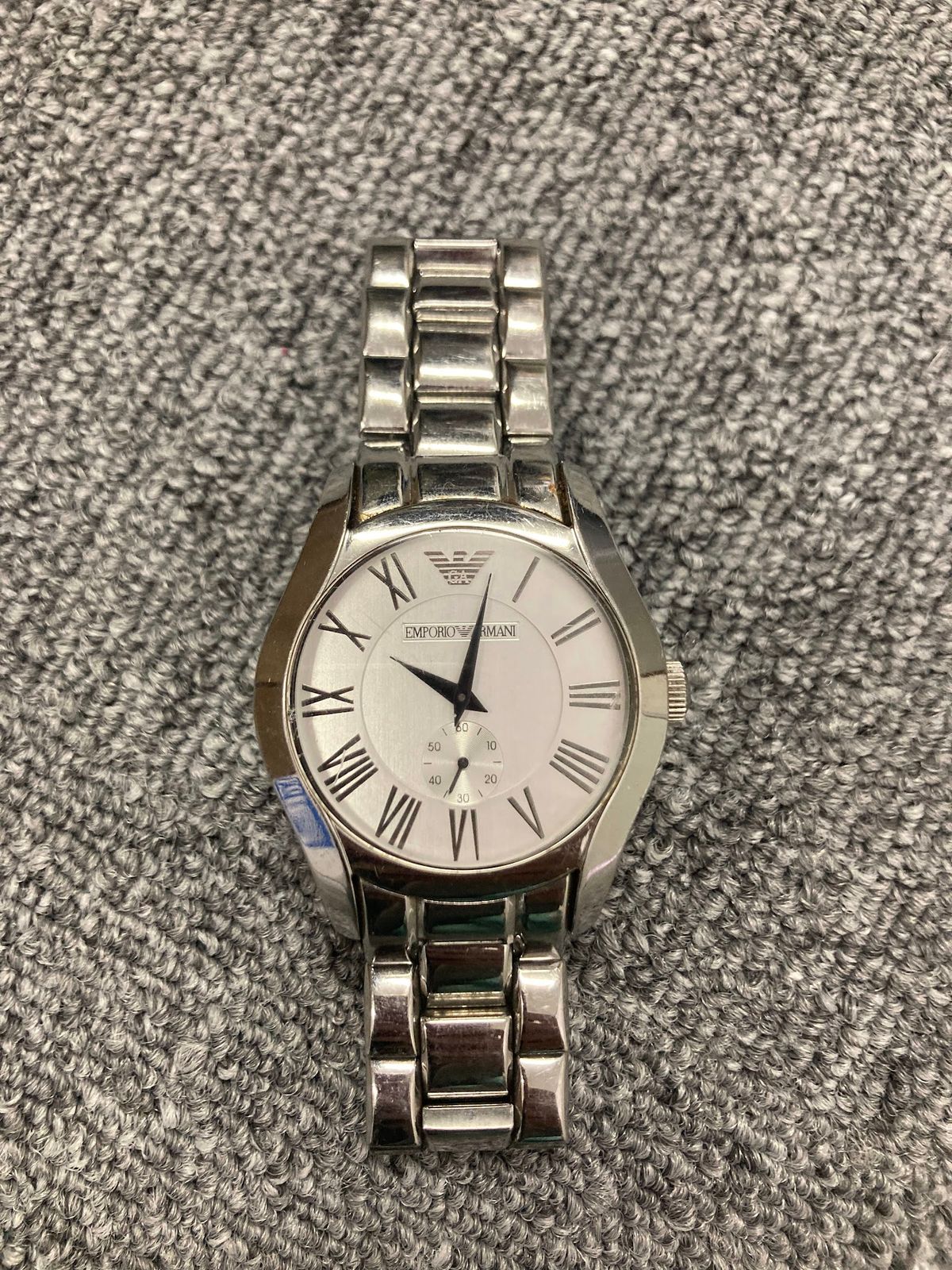 ％【不動品】EMPORIO ARMANI エンポリオアルマーニ 腕時計 シルバー メタルブレス【時計1】【1】