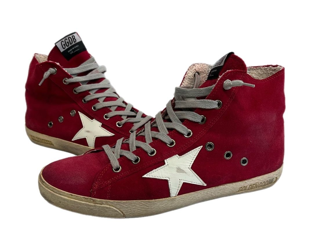 ゴールデングース GOLDEN GOOSE DELUXE BRAND GGDB FRANCY ヴィンテージ加工 レザースニーカー サイドジップ 赤 牛革 メンズ靴 スニーカー レッド サイズ42(参考サイズ27.0cm~27.5cm) 101sh-2844 15,840円