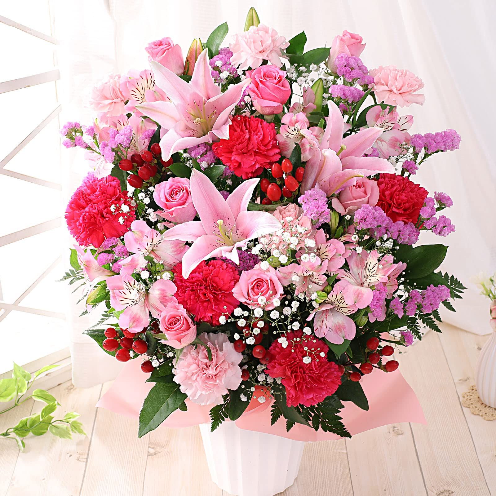 花 誕生日 プレゼント おまかせアレンジ ラグジュアリー・ピンク ギフト 記念日 お祝い 生花 女性 11,826円
