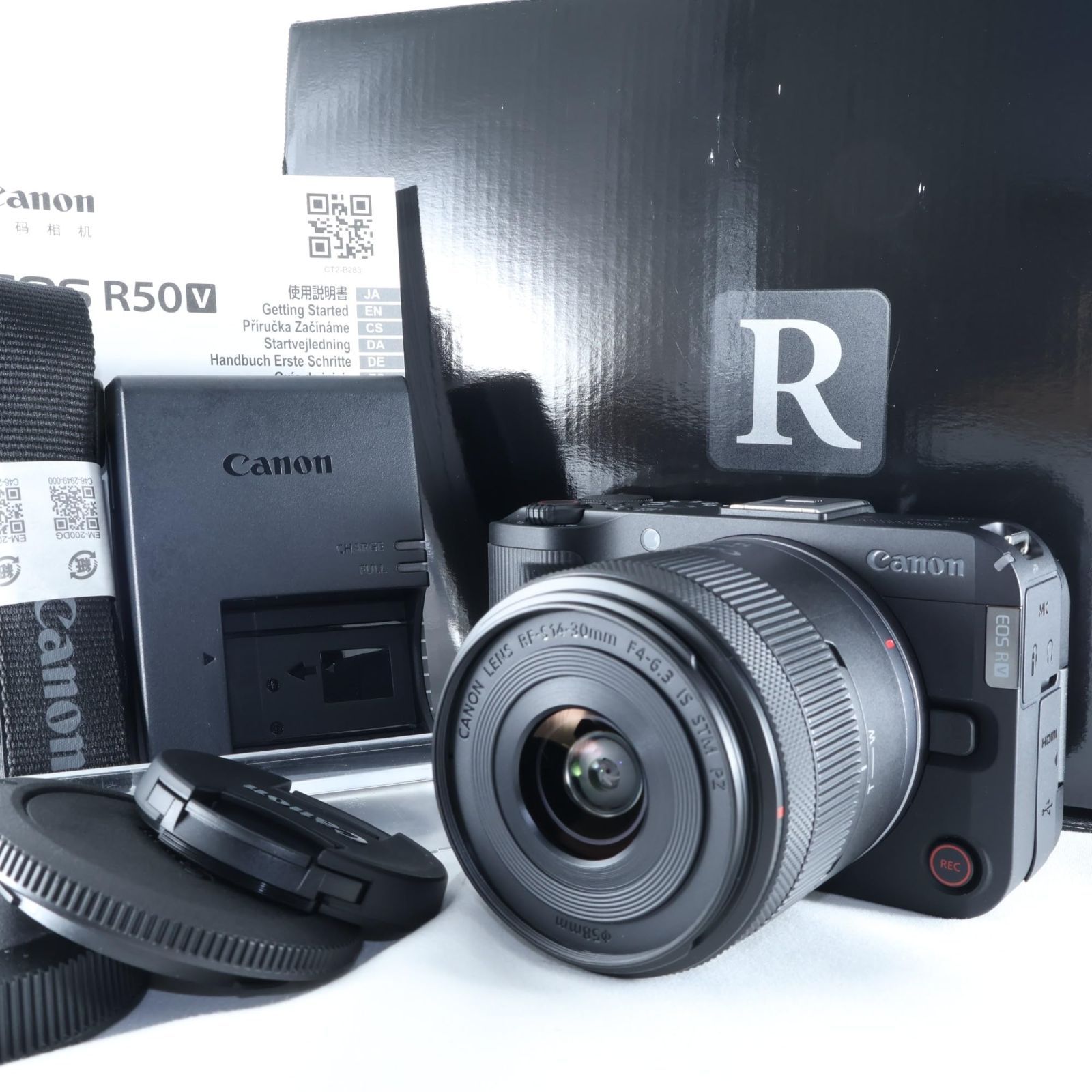[Extremely Beautiful]《1000 Shots or Less》Canon Digital Single Lens Camera EOS R50V Lens Kit (RF-S14-30PZ) /Black
