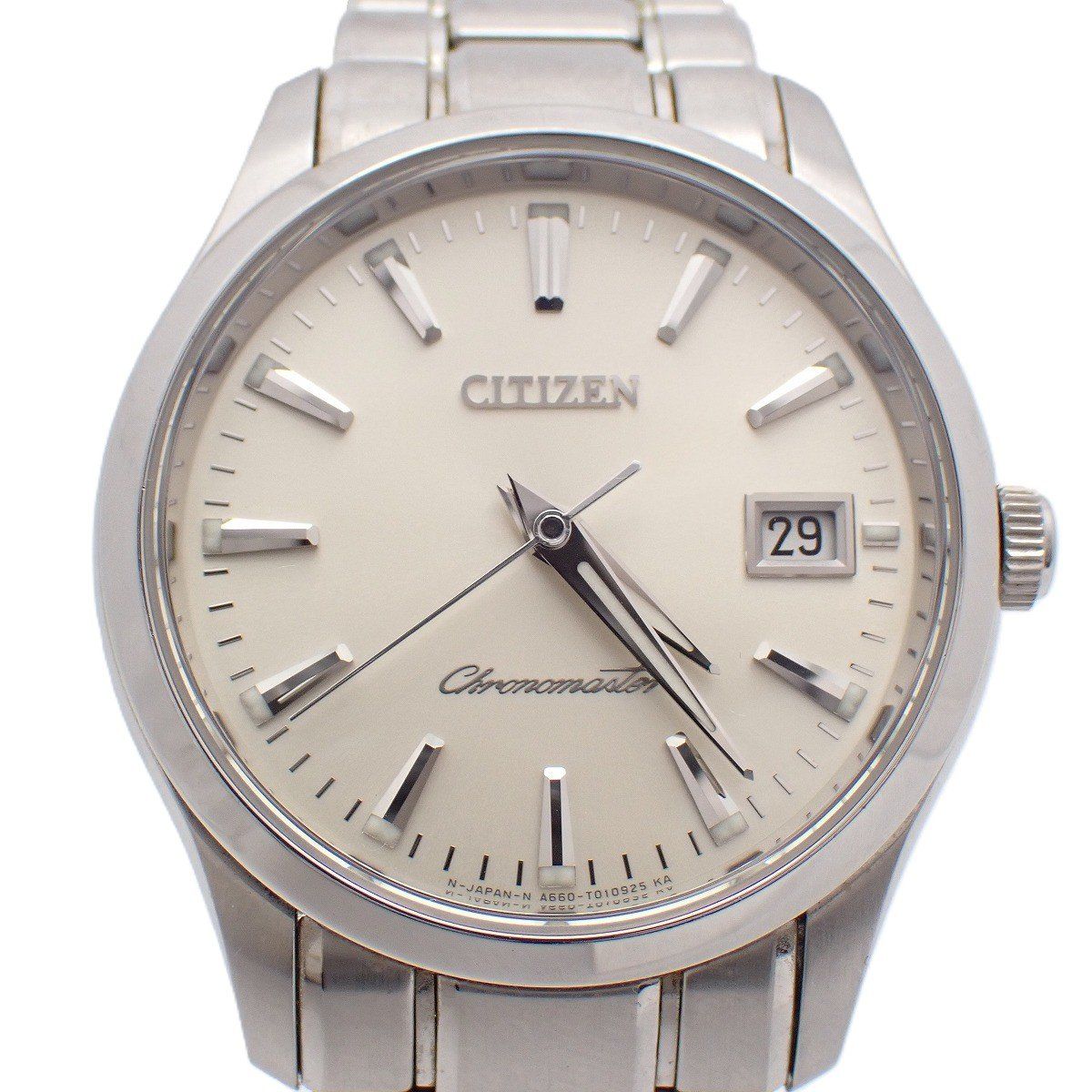 ザ・シチズン THE CITIZEN クロノマスター クォーツ メンズ 腕時計 シルバー文字盤 純正SSベルト CTQ57-0961 / A660-T006884【いおき質店】