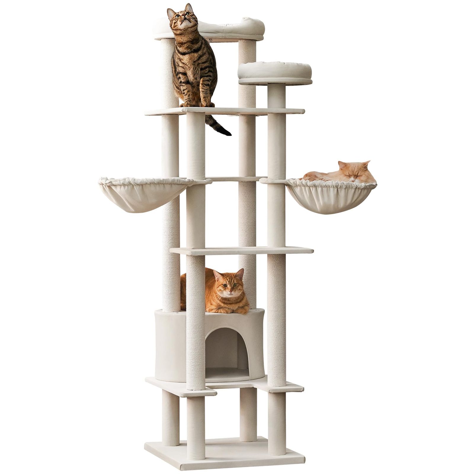 ★新品★Mwpo 多頭飼いキャットタワー 猫タワー 猫 キャット タワー 猫用品 据え置き 大型猫 爪とぎ おもちゃ ハウス おしゃれ 室内 おしゃれ 人気 運動不足 でっかいハンモック 猫の宮 969A 7ccc7dad 15,829円