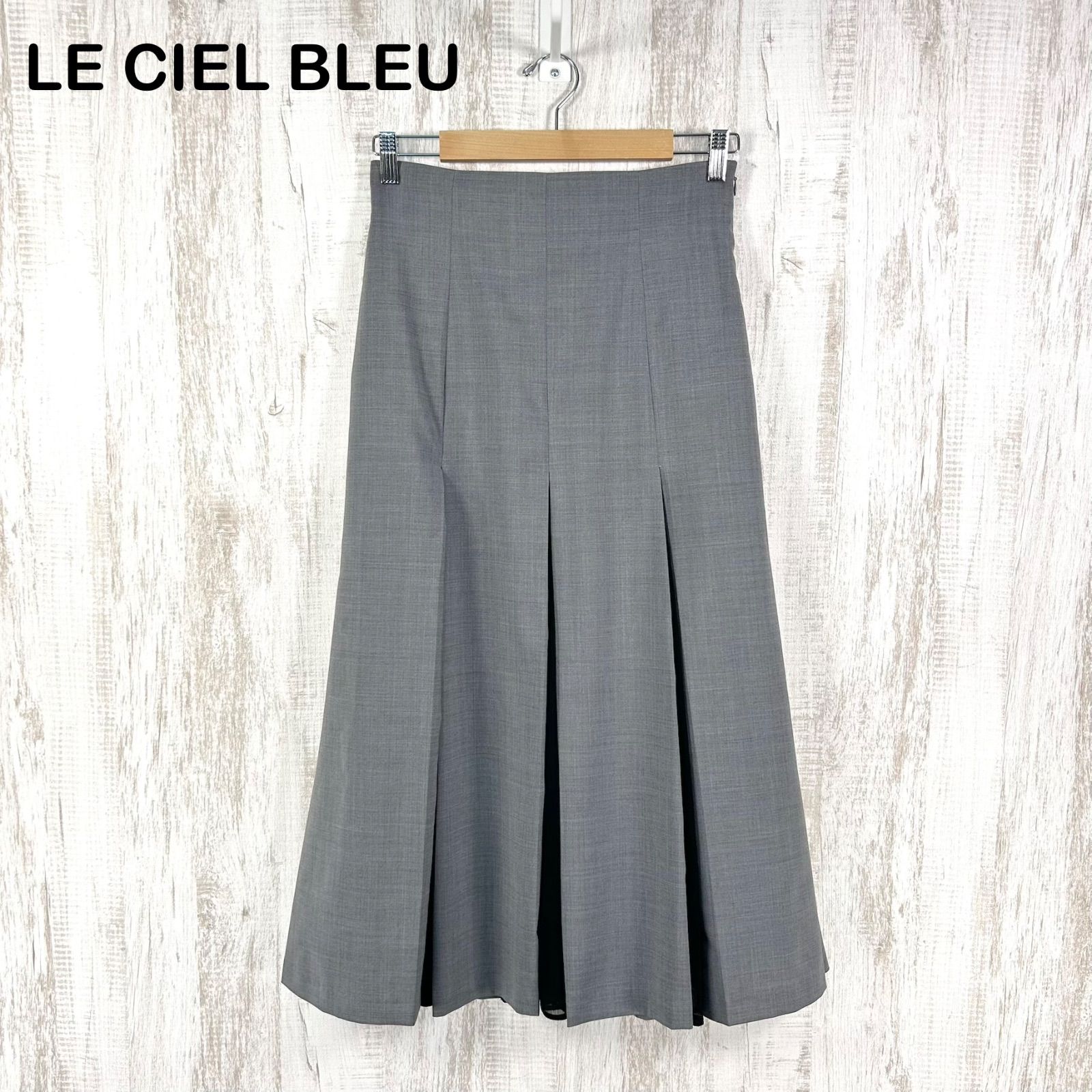 LE CIEL BLEU ルシェルブルー シアーディテール プリーツスカート グレー 6,935円
