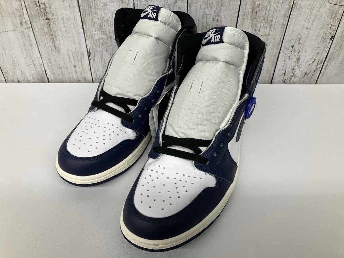 【鑑定済み】【タグ付き】NIKEナイキ スニーカー Air Jordan 1 Retro High OG 29cm ネイビー