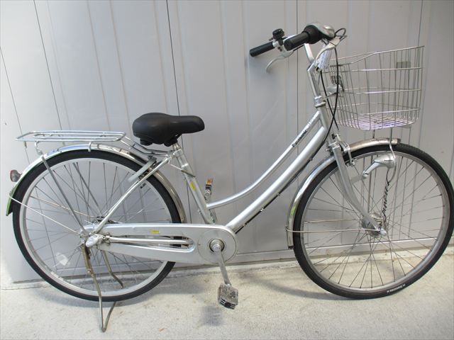 F398★整備済み★完成車発送★中古シティ自転車【Panasonic　トップランナー　26インチ　ママチャリ　シルバー 】
