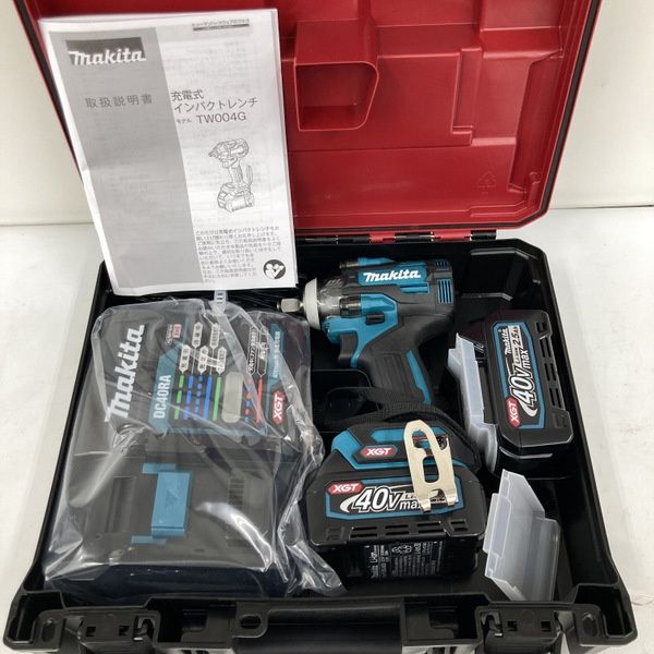 マキタ Makita 40Vmax 充電式インパクトレンチ TW004GRDX 2.5Ah バッテリ2本 充電器 ケース付 未使用★DT1721 33,800円