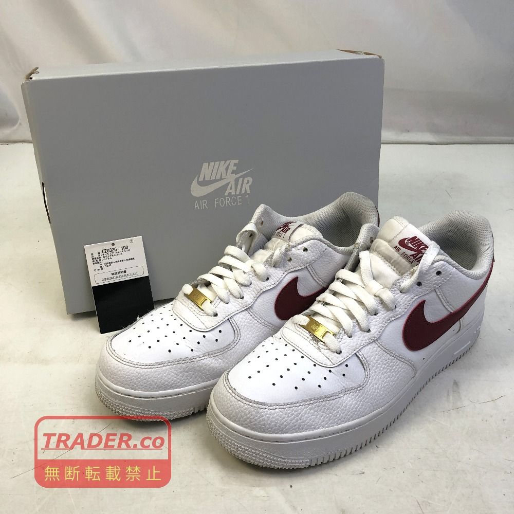 01w-7129 ナイキ NIKE 28.5cm US10.5 UK9.5 AIR FORCE 1 LOW WHITE TEAM RED エアフォース 1 ロー ホワイト チームレッド CZ0326-100 靴 【中古品】 10,701円