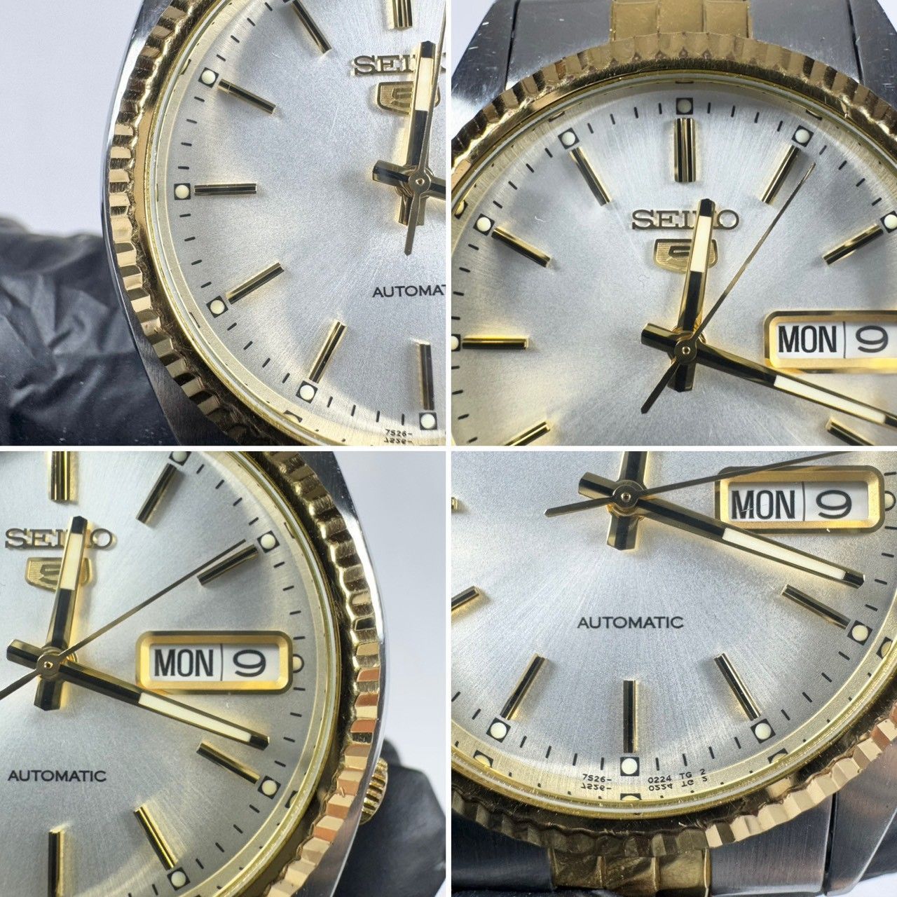 稼働品】SEIKO 5 セイコー5 7S26-0500 裏スケ 自動巻き シルバー文字盤 