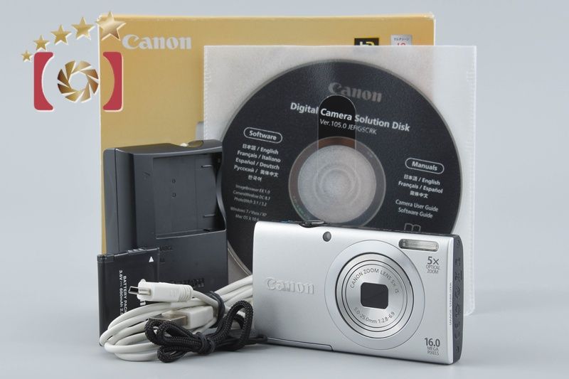 [중고] 캐논 캐논 파워 샷 A2400 IS 실버 컴팩트 디지털 카메라 (오리지널 박스 포함)