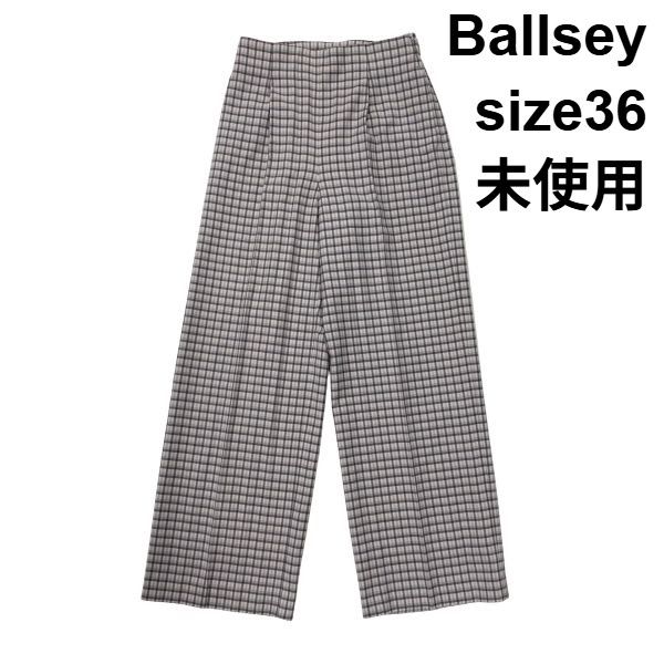 ◆ 未使用 ボールジィ Ballsey ワイドパンツ スラックス チェック柄 センタープレス ベージュ ウール混 36 S 7号 レディース S6J129 7,507円