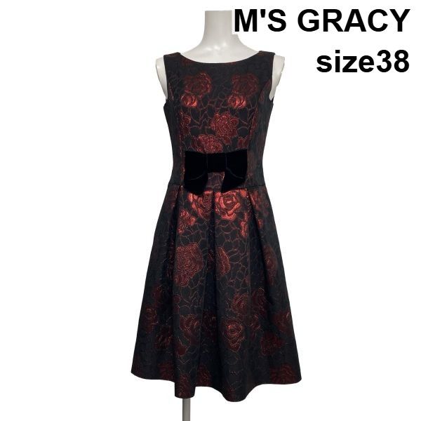 セール★　新品　タグつき　M'S GRACY ノースリーブ ワンピース 38 ◇ エムズグレイシー M'S GRACY ノースリーブワンピース ドレス ミモレ