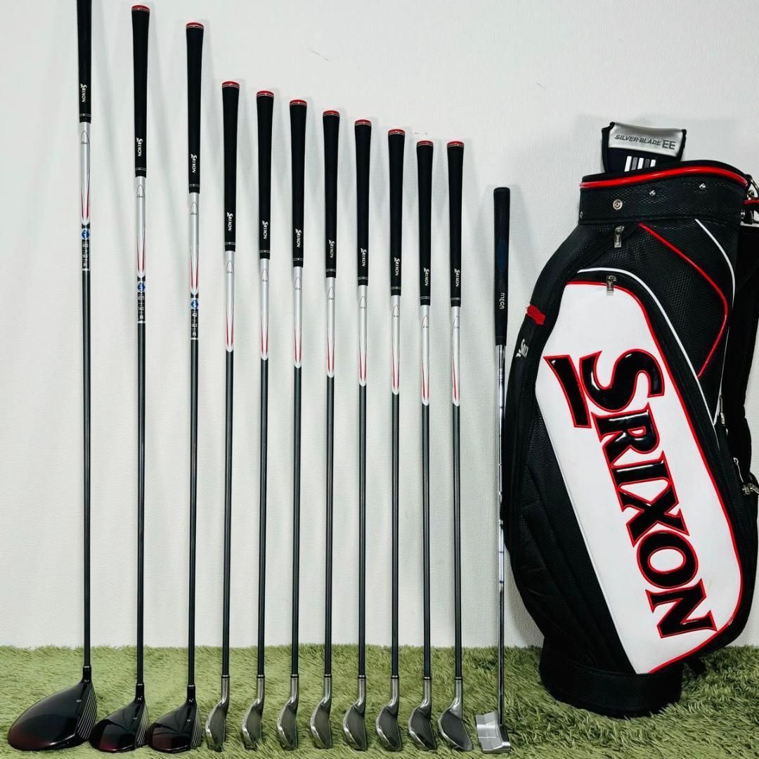 【中古】スリクソン オールGiE フルセット キャディバッグ付き 12本セット メンズゴルフ 初心者 入門 大人気モデル SRIXON 男性 右利き flex R