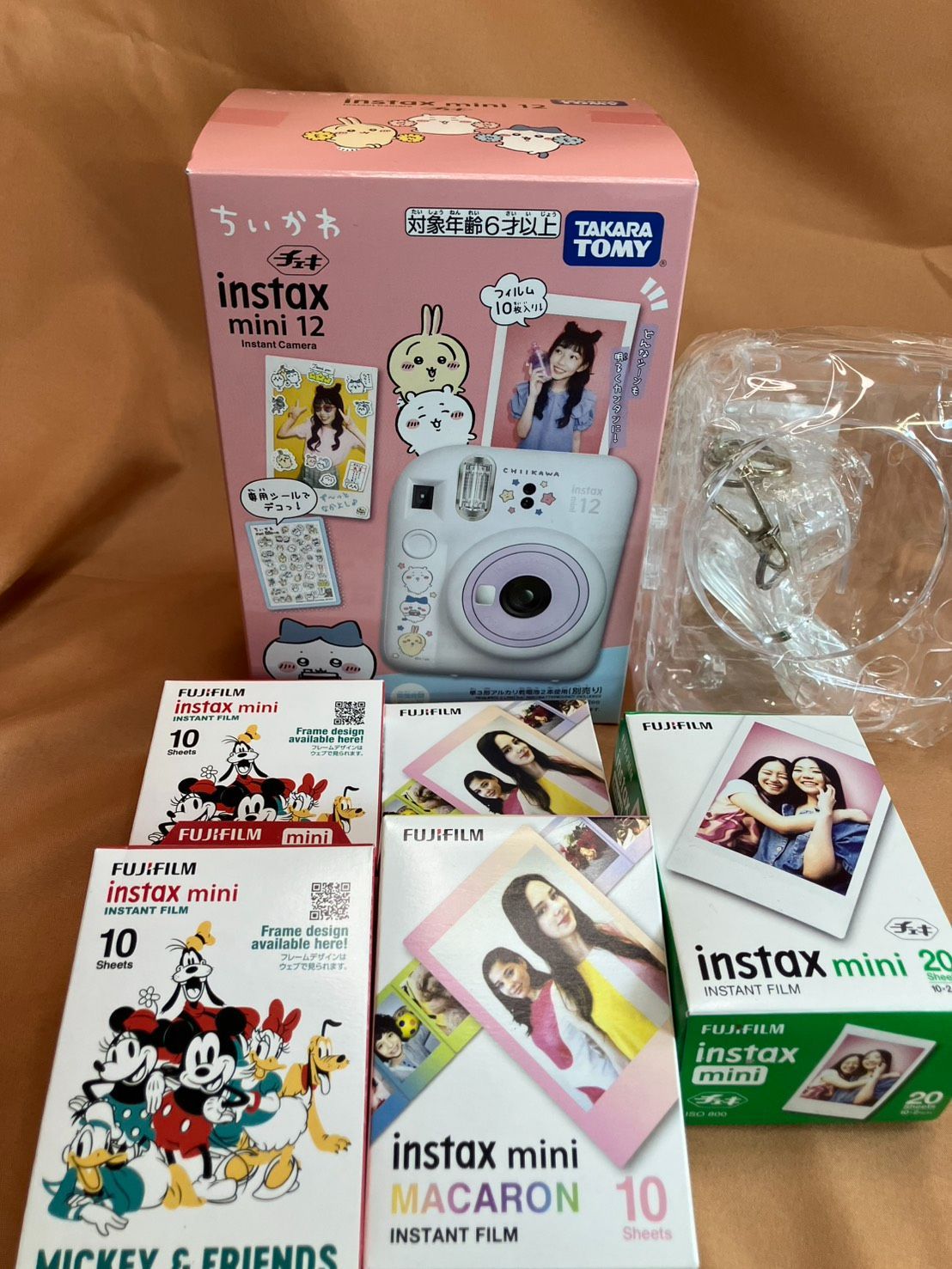 ちいかわ instax mini 12 チェキ 本体 FUJIFILM フィルム付き クリアケース セット