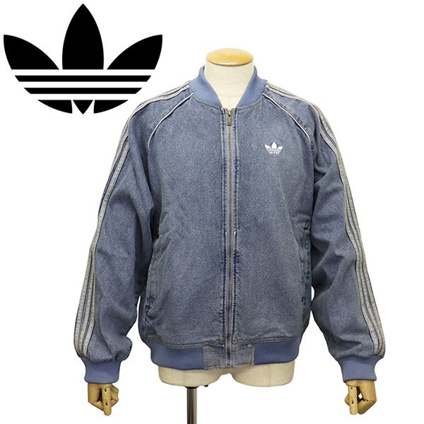 adidas (アディダス) SB208 KS4962 SST ADICOLOR DENIM TRACKTOP LIGHT WASH トラックトップ ウォーンブルーデニム AD407 M