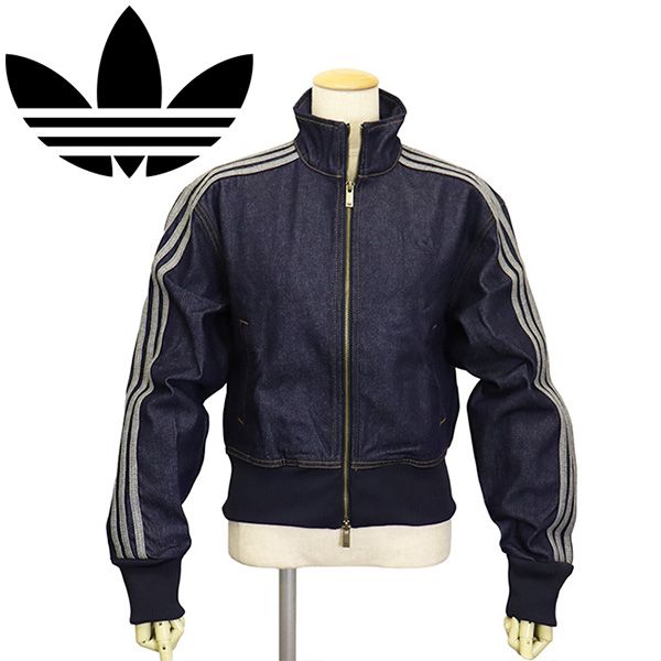 adidas (アディダス) WK471 KQ6491 FIREBIRD TRACKTOP DENIM トラックトップ インディゴデニム レディース AD409 L