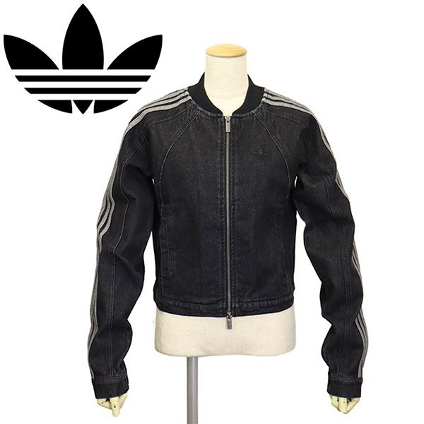 adidas (アディダス) WW068 KQ6467 SST 2.0 TRACKTOP DENIM トラックトップ トゥルーブラックデニム レディース AD410 XL