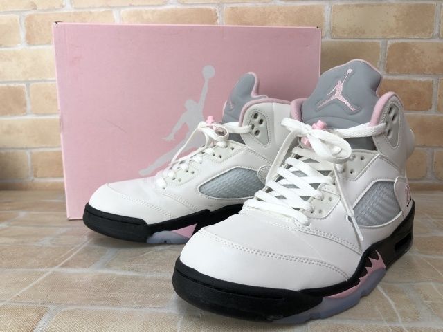 【中古】 箱有 NIKE AIR JORDAN ナイキ エア ジョーダン 5 RETRO OG HQ7978-102 ホワイト×ピンク US10 (28cm) 111457568
