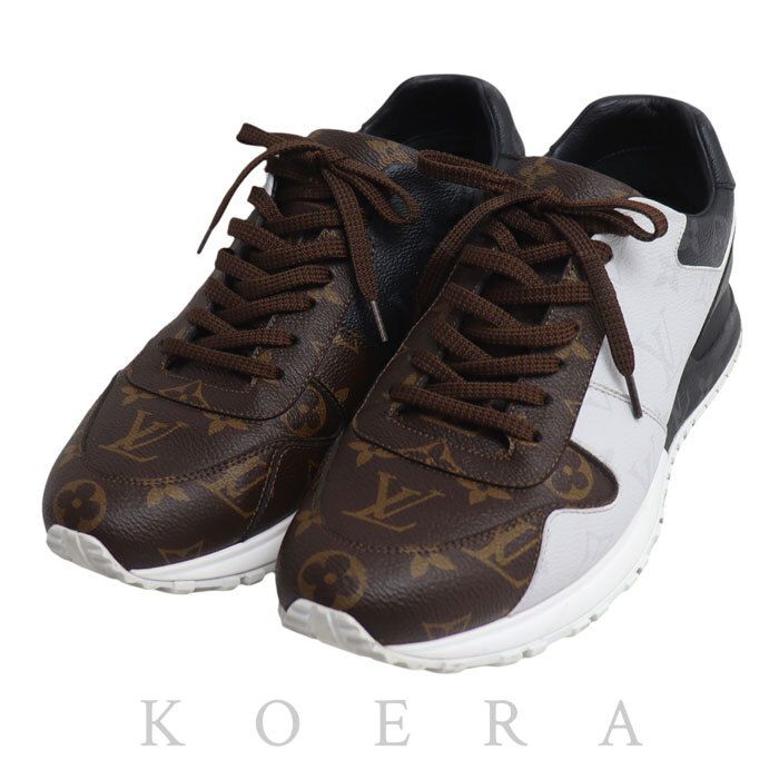 LOUIS VUITTON ルイ・ヴィトン ランアウェイライン スニーカー ブラウン ブラック ホワイト 1A3N7 BM1119 25.5～26.0ｃｍ メンズ 中古