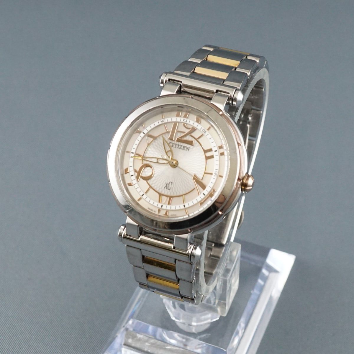 CITIZEN xC 完動品 H336-T013023 レディース 腕時計 USED美品 ピンクゴールド シルバー 電波 エコドライブ シチズン クロスシー 中古 X0858