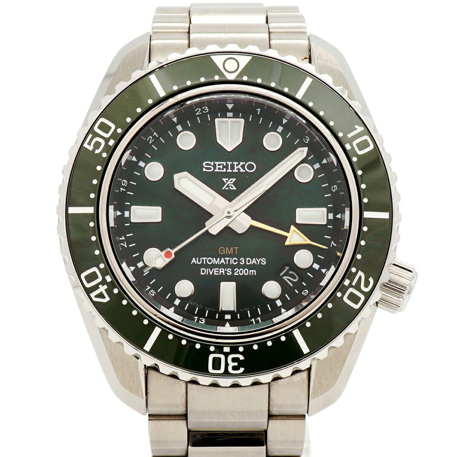 セイコー プロスペックス ダイバーズ 1968 ヘリテージ GMT SBEJ009 6R54-00D0 グリーン文字盤腕時計 メンズ