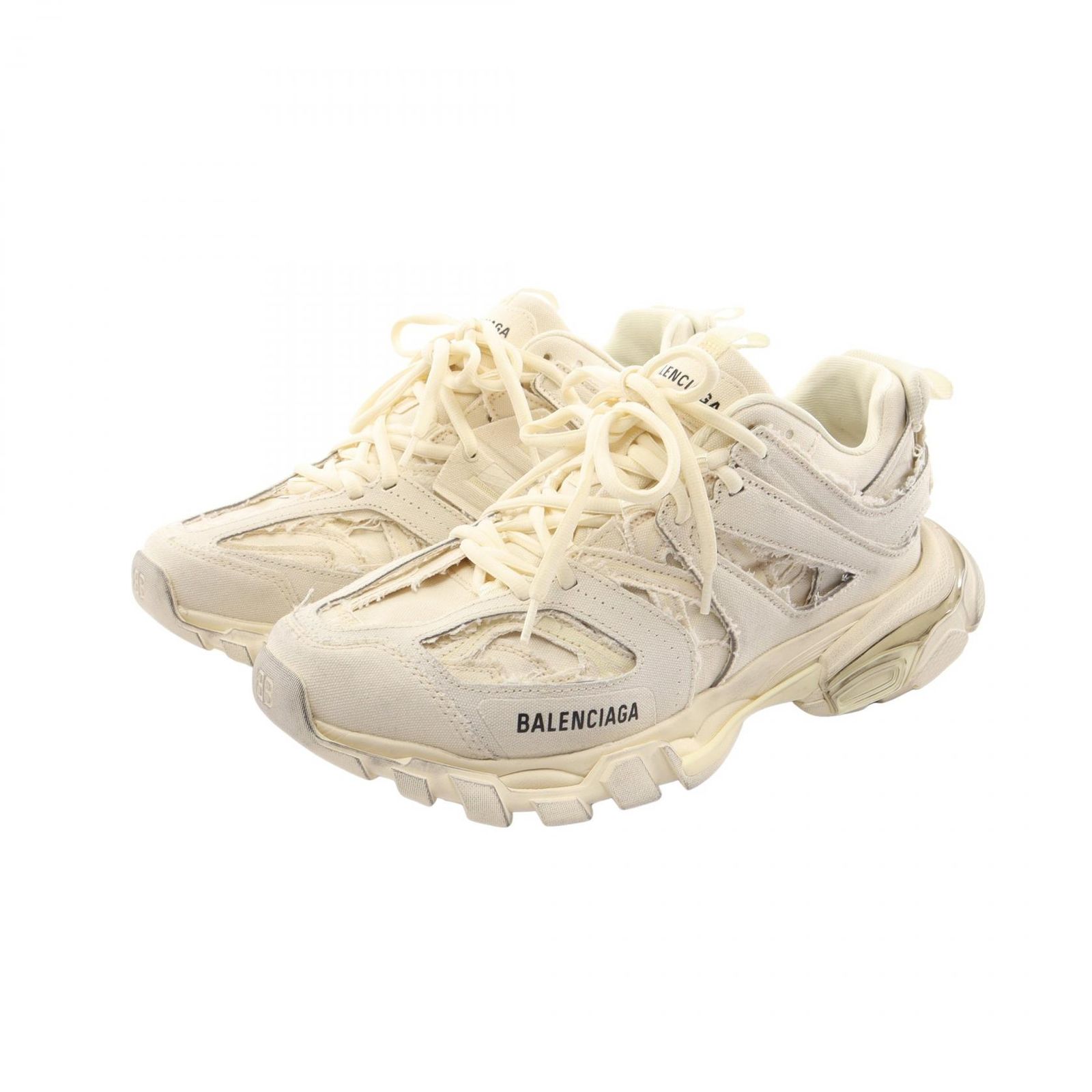 バレンシアガ BALENCIAGA スニーカー トラック トレーナー ヴィンテージ加工 542023 キャンバス トラックトレーナー スニーカー メンズ 未使用