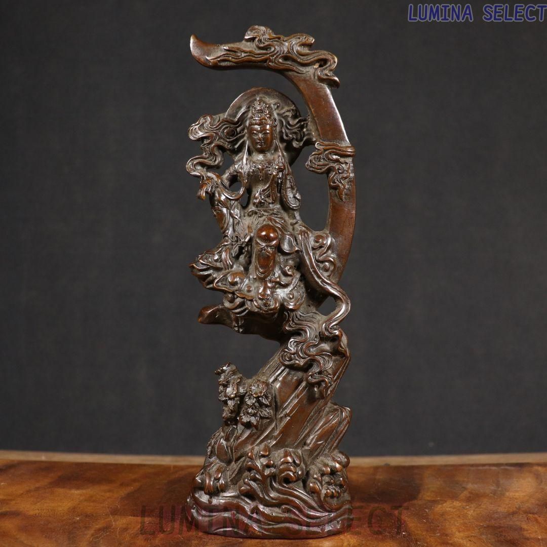 仏教美術 仏像 観音菩薩 自在観音家 仏堂 供養 銅製品 工芸品 置物 zw819