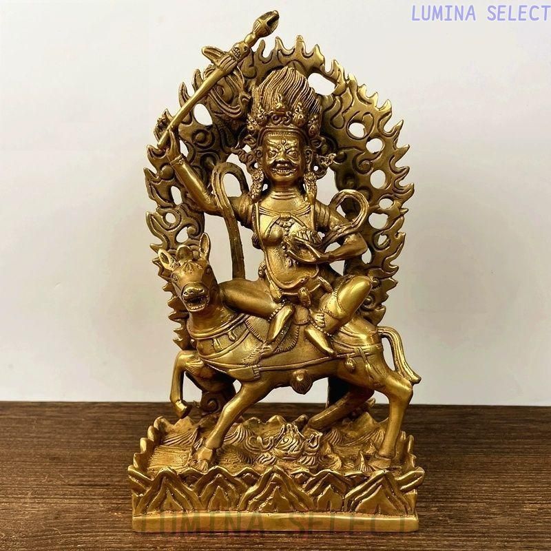 銅器 仏像 吉祥天母護法仏像 驢馬に乗って財富天女 装飾品 工芸品 置物 zw819