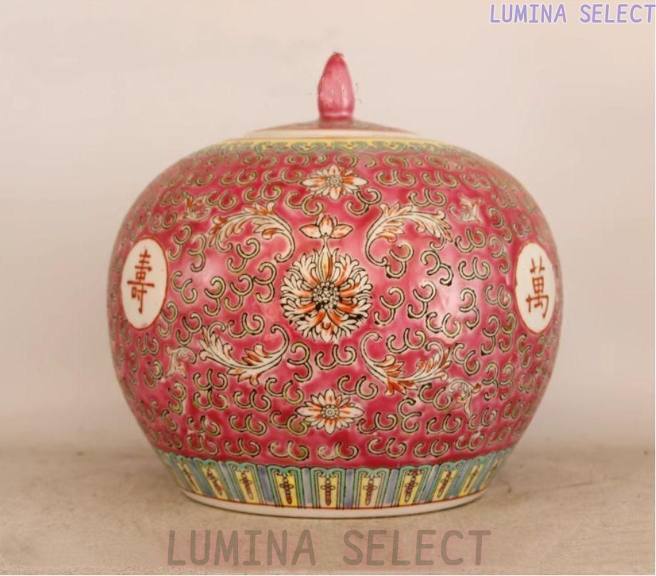 万寿無疆スイカ缶お 茶缶 景徳鎮 陶磁器 装飾品 現代工芸品美術品 置物 zw819