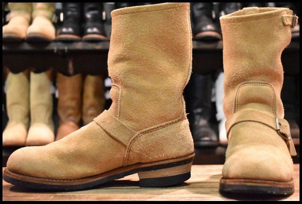 【8.5D 良品 PT91刺繍】レッドウィング 8268 スエード エンジニア タン ラフアウト スチールトゥ ベージュ ブーツ redwing HOPESMORE 【GH159】 49,488円