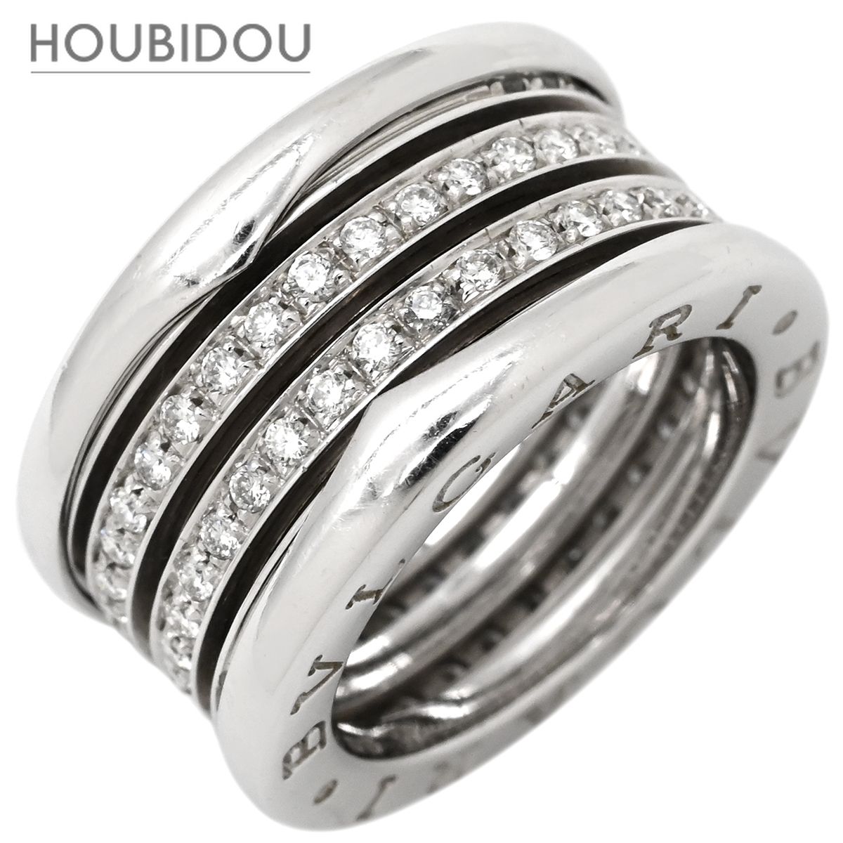 Bulgari BVLGARI ring ring ring B-zero1 4-band diamond white gold #50 (JP10) 750 18K WG 9 [pre]