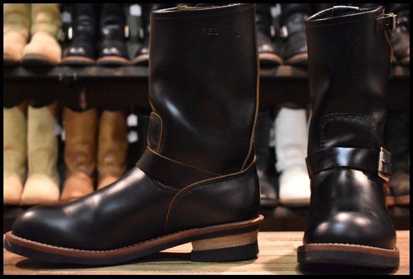 【9D 美品 25年】レッドウィング 2966 ブラック クローンダイク エンジニア 黒 茶芯 スチール無し ブーツ redwing 2268 HOPESMORE【GH165】