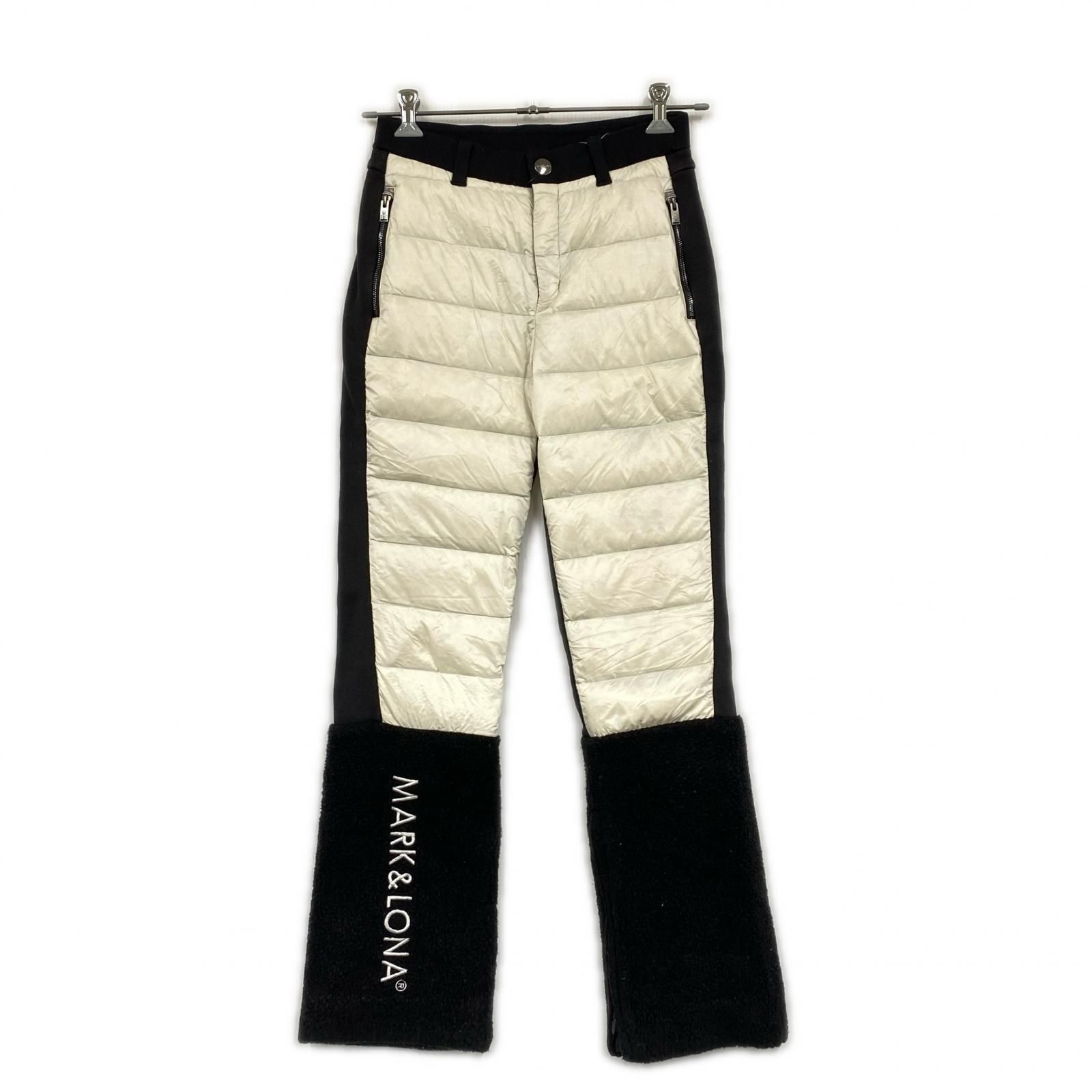 中古 レディース マークアンドロナ MARK&LONA パンツ 38(M) 黒×白 ブラック×ホワイト ダウン入り 2024年モデル ボア