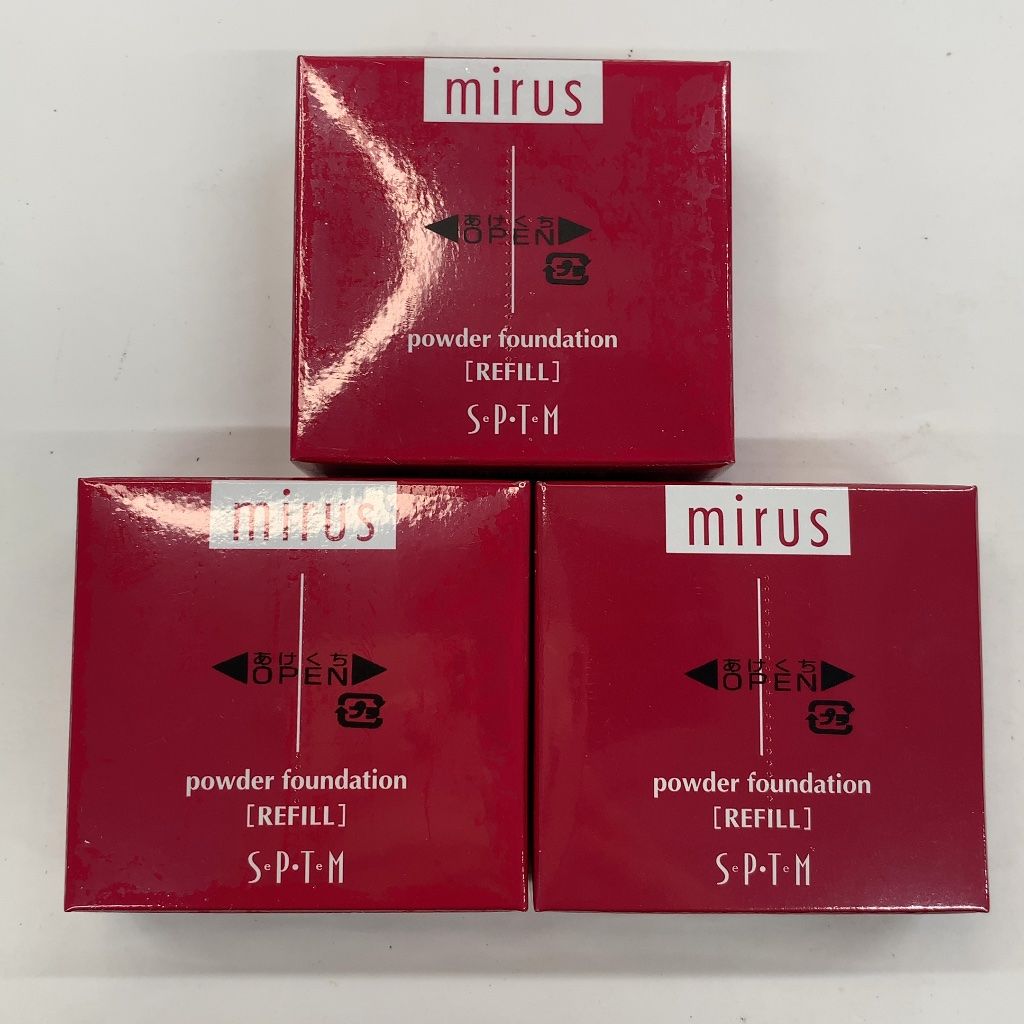 A1482 K SPTM セプテム mirus パウダーファンデーション ツーウェイタイプ OC-01 ライトオークル レフィル 11g 計3点セット