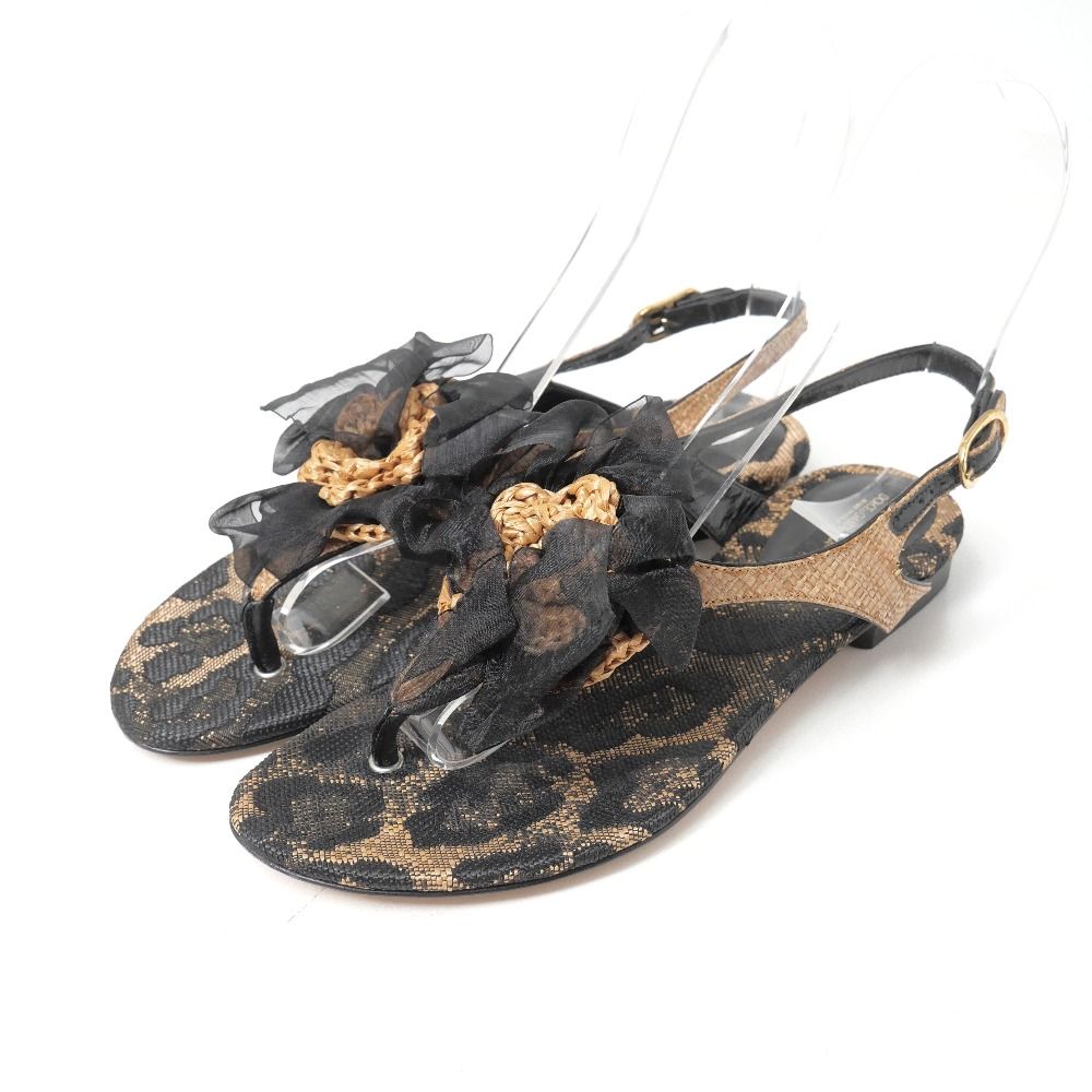 D&G ヒョウ柄サンダル 37 DOLCE&GABBANA ドルチェアンドガッバーナ サンダル サイズ37